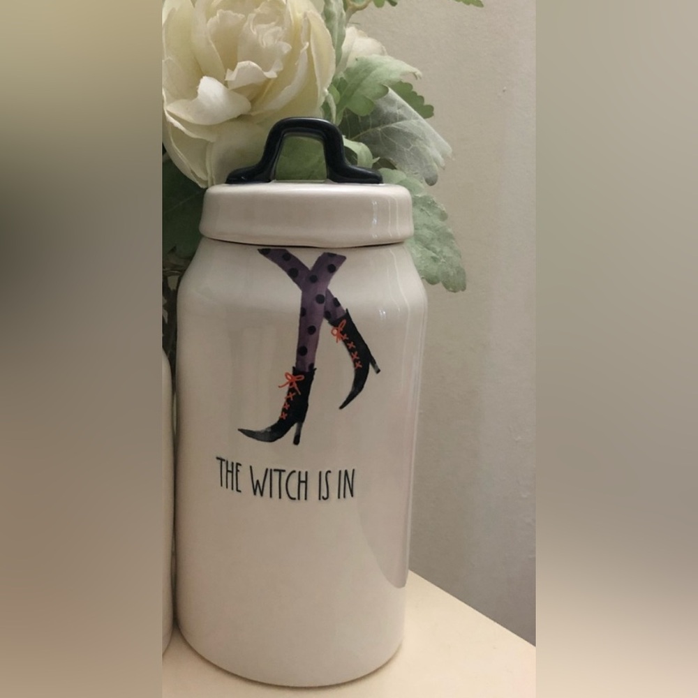 Rae Dunn THE WITCH IS IN Halloween canister